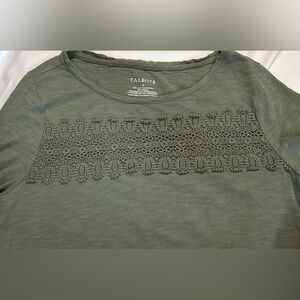 Talbots Olive Lace Accent Top Size M. 19.5” pit to pit. Nice shape. Casual